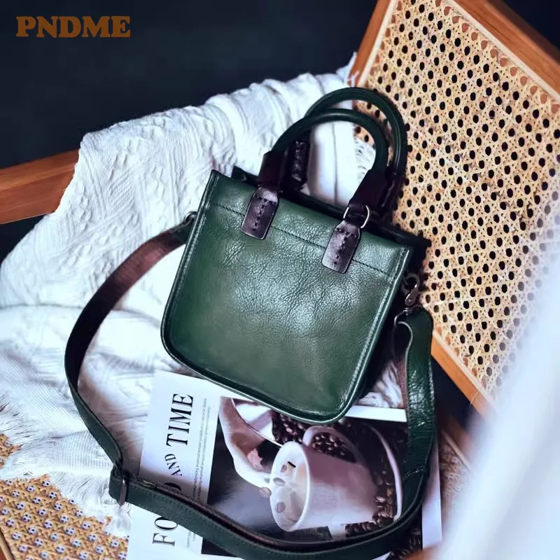 Fashion vintage designer genuine leather women's cute small handbag casual party real cowhide female shoulder crossbody bag