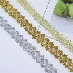 2 Yards Braid Trim Golden/Silvery Lace Trim Ribbon for Sewing Clothing Accessories Home Decoration