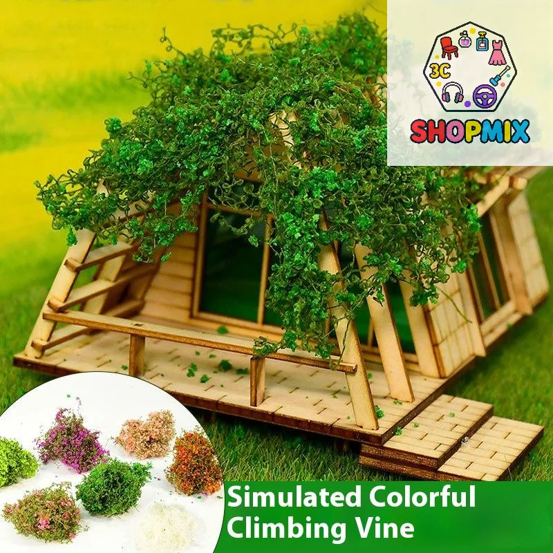1 conjunto de plantas verdes artificiais 3g, simulação em miniatura, mini kit de modelo de videira e flor para casas modelo, paisagismo, artesanato diy