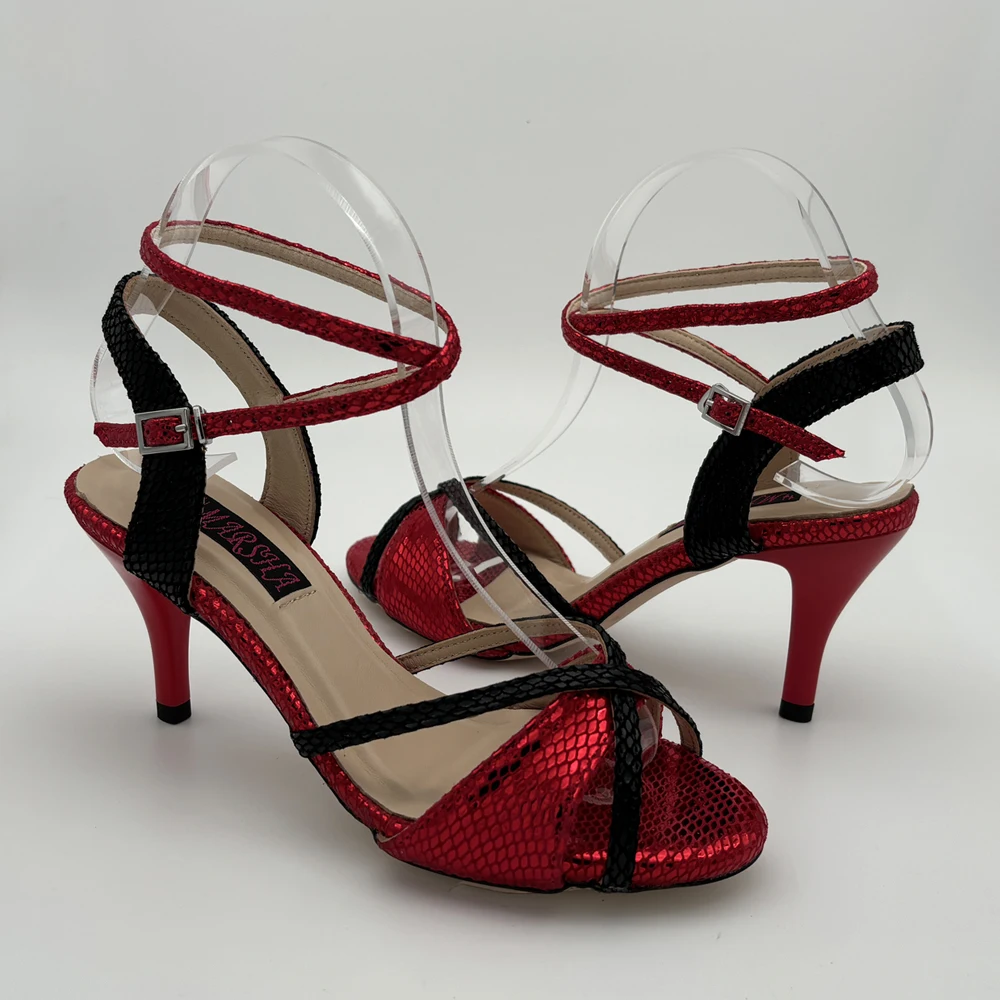 Sexy Argentina Tango Shoes Leather Hard Sole Party Shoes Shipping Free   Flamico Shoes Two Tone Colors  Leather 7.5cm 9cm Heel