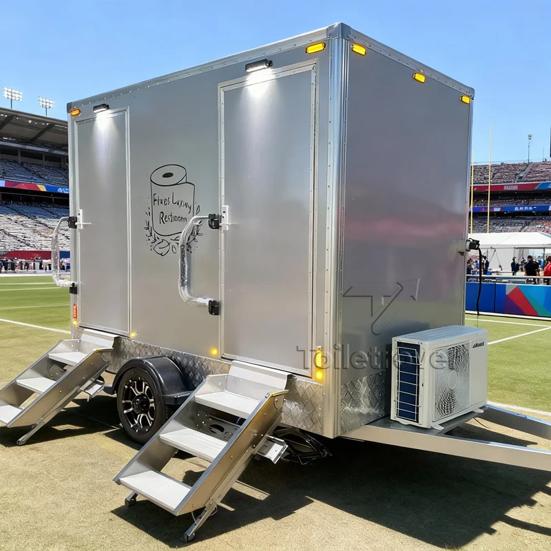 Wholesale Outdoor Mobile Restroom Trailer Luxury Bathroom Trailers Vip Mobile Toilet Trailer for Wedding Parties