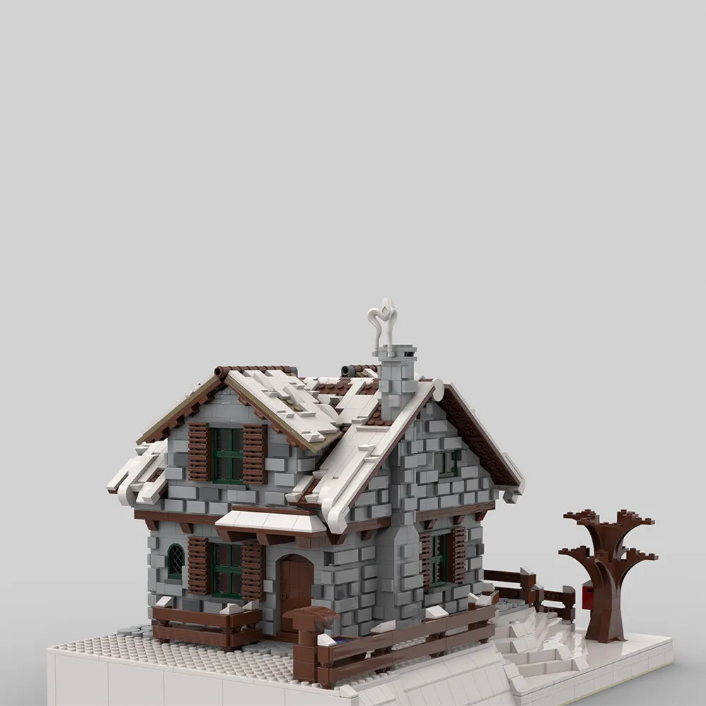

C4211 Winter Chalet House Hut Modular Building with Interior 4094 Parts