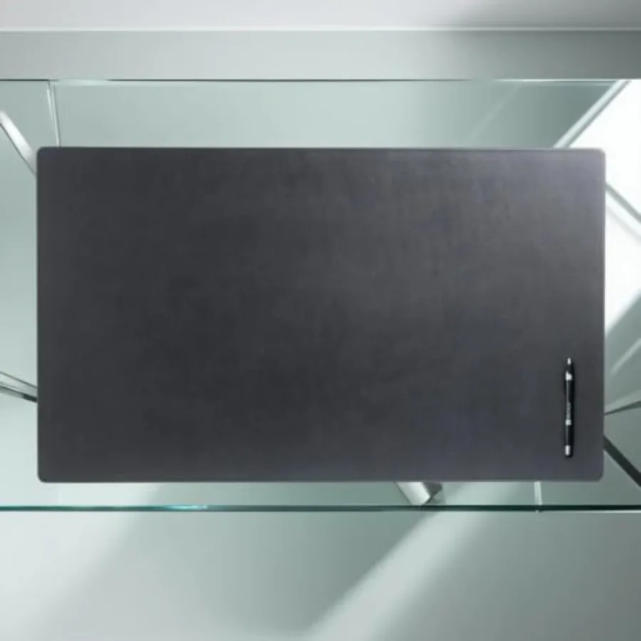 

Черный кожаный коврик для стола 34 x 20 без бортиков для офиса, износостойкий материал, элегантный темный цвет, противоскользящая поверхность