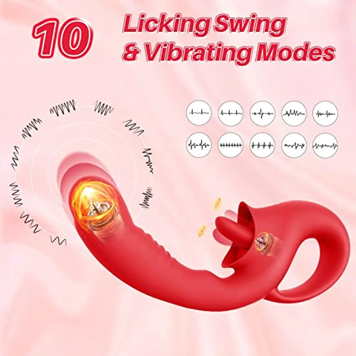 

10 Modes Licking Vibrating Dildo Vibrator Clitoral Licking G Spot Vibrator Stimulation Massage Adult Sex Toys for Women Adult 18