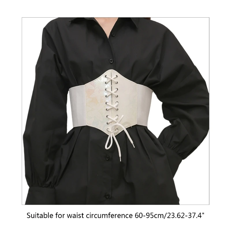 Elastic Corset Underbust ผู้หญิงรัดตัวโค้ง Shaper สายคล้องลดรอบเอวเข็มขัดสำหรับเสื้อกางเกงยีนส์เอว Decor