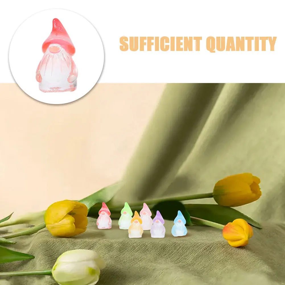 60 قطعة يتوهج في الظلام الراتنج التماثيل مصغرة حديقة الحلي للفناء ساحة أواني النباتات الداخلية الحديقة الصغيرة جنوم الديكور #3