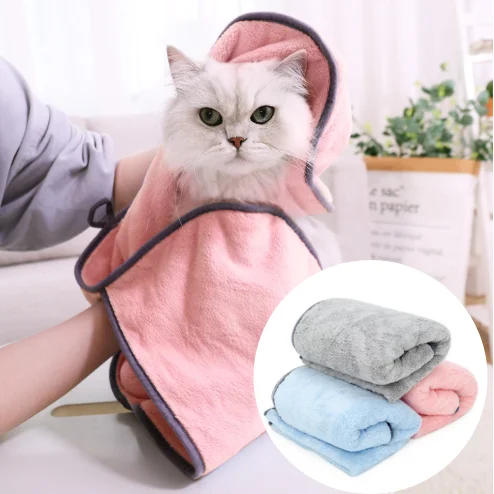 Pet Super Absorbent Towel Cat and Dog Quick Drying Towel Pocket Style Scrub Gloves Bath Towel Quick-drying Pet Dog Cat Blankets