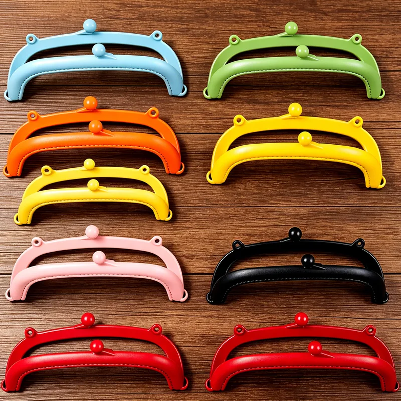 

10PCS 16.5cm Plastic Purse Frame Candy Color Clutch Frame for DIY Handbag Smooth Lightweight Lock Closure Bag Making Accessories