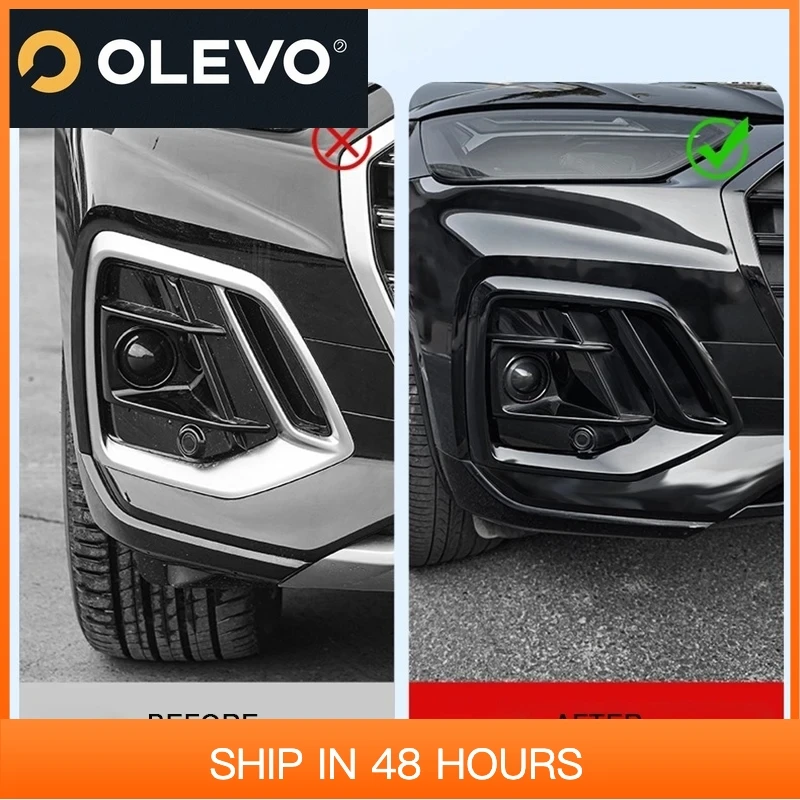 

New Black Warrior Trim Front Bumper Cover, Fog Lamp Cover, Exhaust Pipe Cover For Audi Q5 Q5L 2021 2022 2023 2024 2025