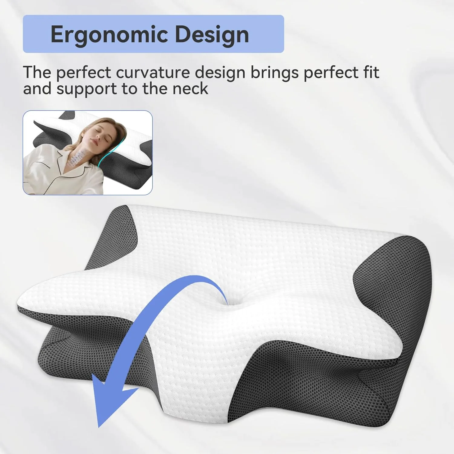 

Butterfly Sleep Memory Neck Pillow Slow Rebound Comfortable Memory Foam Sleep Pillow Cervical Orthopedic Neck Massage Bed Pillow