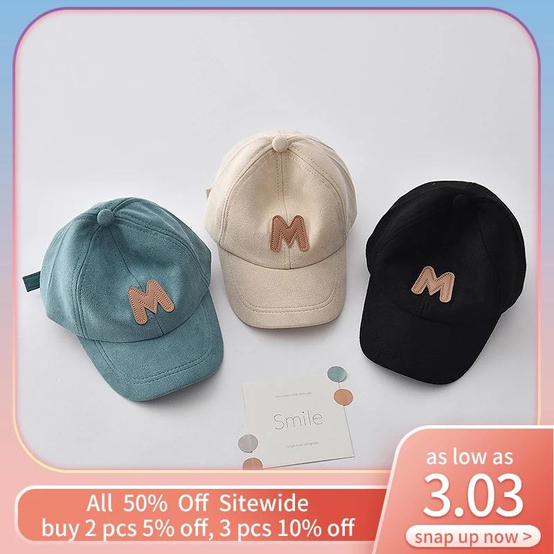 High Quality Suede Children Baseball Hat Fashion Kids Peaked Cap Girls Boys Solid Color Duck Tongue Caps Baby Outdoor Sun Visors