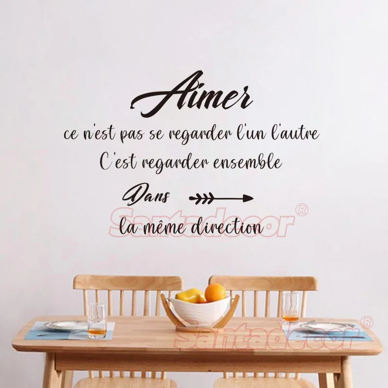 French Love Sticker Aimer, ce n'est pas se regarder l'un l'autre Wallpaper Home Decor house Decoration Poster