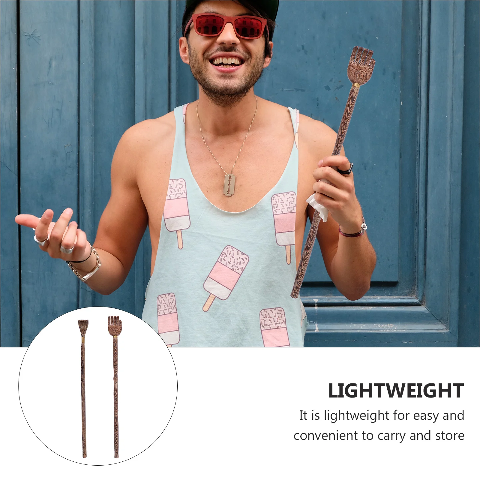 2pcs Wooden Back Scratcher Premium Durable Claw Itch Relief Tool Long Handle For Elderly Pregnant Lightweight Comfortable Back