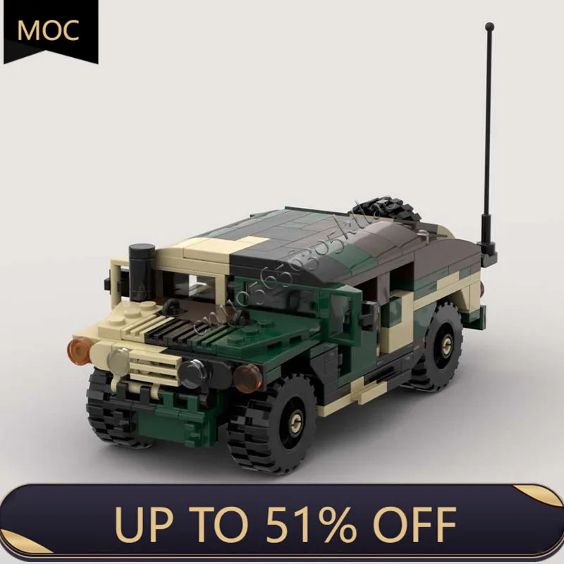 276 parti MOC Camouflage Off Road Modello di veicolo Blocchi modulari Tecnologia fai da te Assemblaggio Giocattoli per bambini Regalo del festival a sorpresa