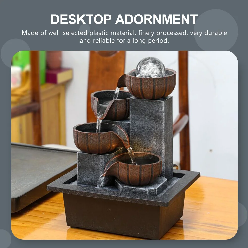 

Desktop Fountain Ornaments Tabletop Water Fountains Waterfall Decor Small Office Mini Decoration