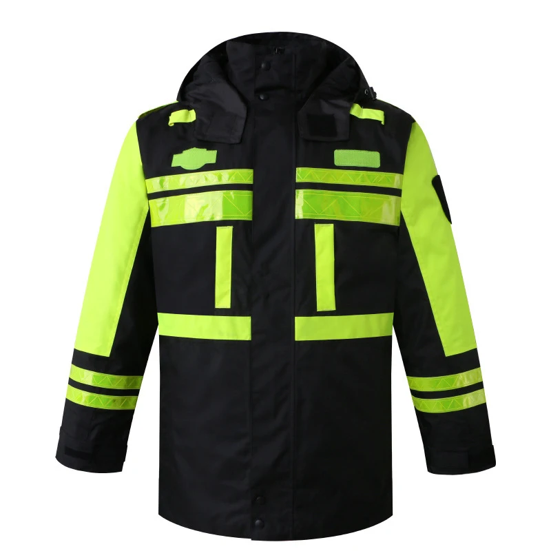 Winter High Visibility Waterproof Outdoor Jacket With Removable Liner Safety Workwear Clothing Reflective Working Clothes