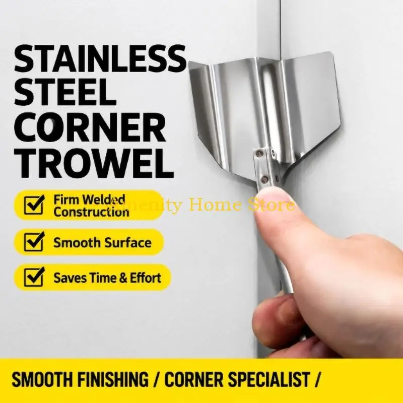 F26C Outside & Inside Corner Shaping Trowel with Rubber Grip and Metal Working Surfaces for Putty Application and Repair