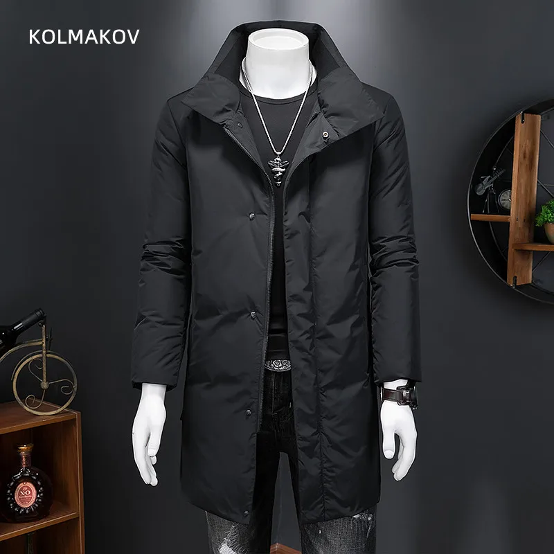 2023 winter jacket 90% white duck down jacket men,Long style mens fashion thicken warm jackets parkas trench coat size M-4XL