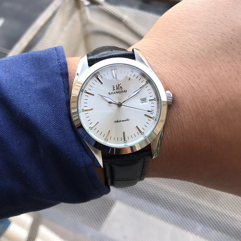 Shanghai自動巻き時計、ヴィンテージのドレス時計、40mmの高級機械式
