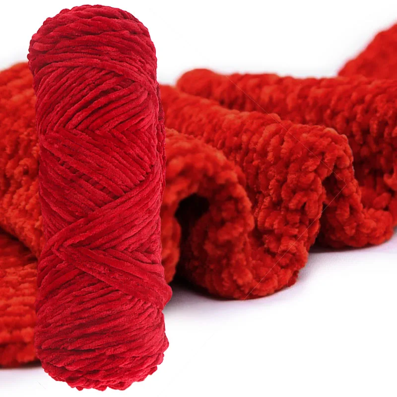 5pc Chenille Velvet Yarn Baby Plush Yarns Chenille Yarn for Knitting Crochet Woven Sweater Cardigan Hand Knitted Thick Threads