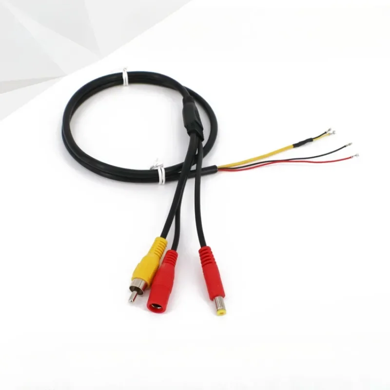 Fuente de alimentación Av + dc Audio 4p Rca macho Dc hembra para cámara analógica línea trasera