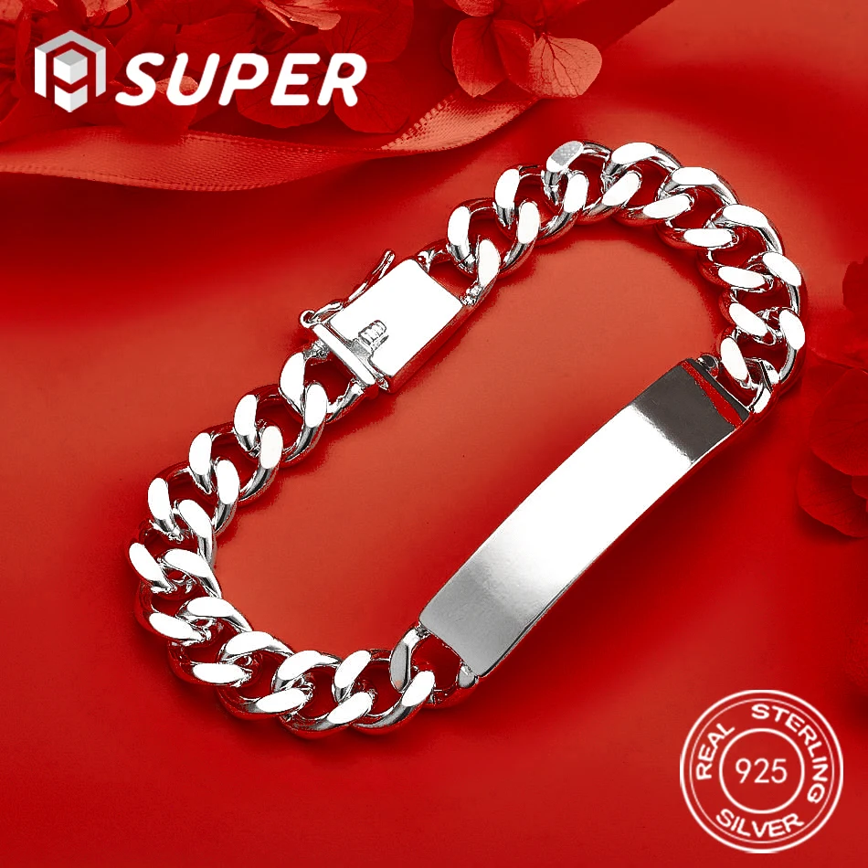 

ALISuper 925 Sterling Silver Luxury Exquisite Geometric Chain Bracelet Women Wedding Jewelry Accessories Party