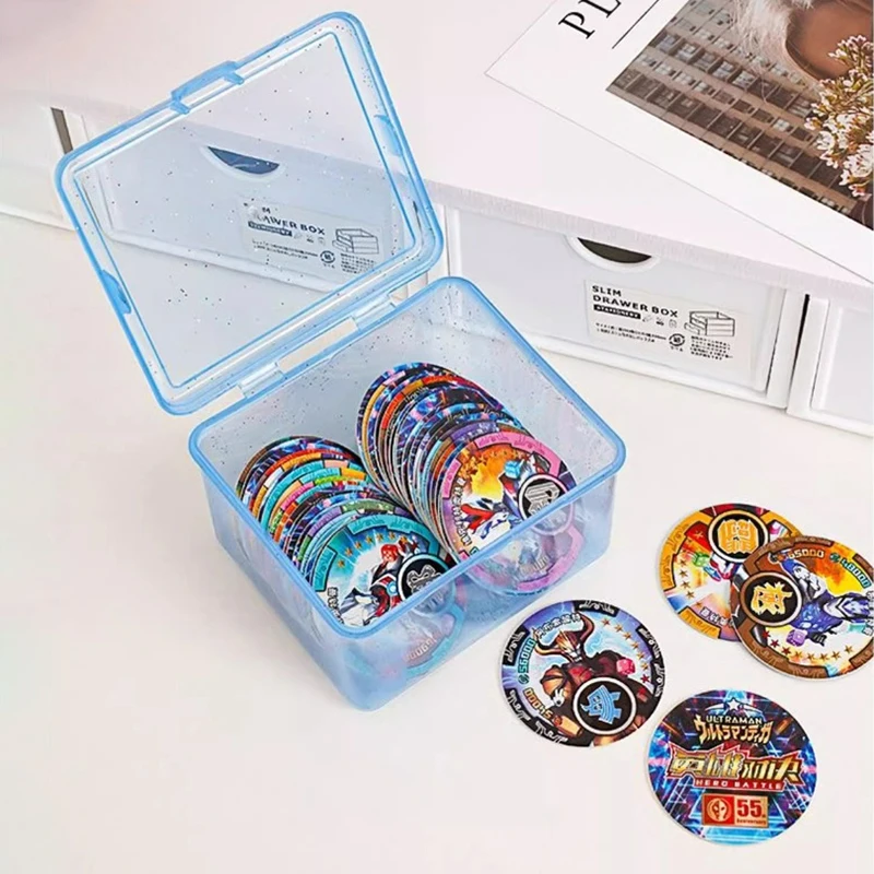New Transparent Plastic Storage Box Photocards Small Card Storage Box Desk Organizer Box Classification Box Stationery
