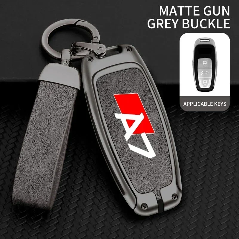 

New Car Flip Key Case Cover Shell Fob for Audi A7 S7 RS7 Sportback 2018 2019 2023 S Line Protector Keychain Auto Accessories