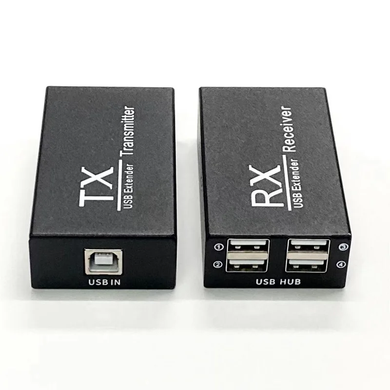 1 Pair 4 Port USB Extender USB 2.0 Hub Adapter 120M Over Rj45 CAT6 Cable for Laptop PC Peripherals U Disk Mouse Keyboard