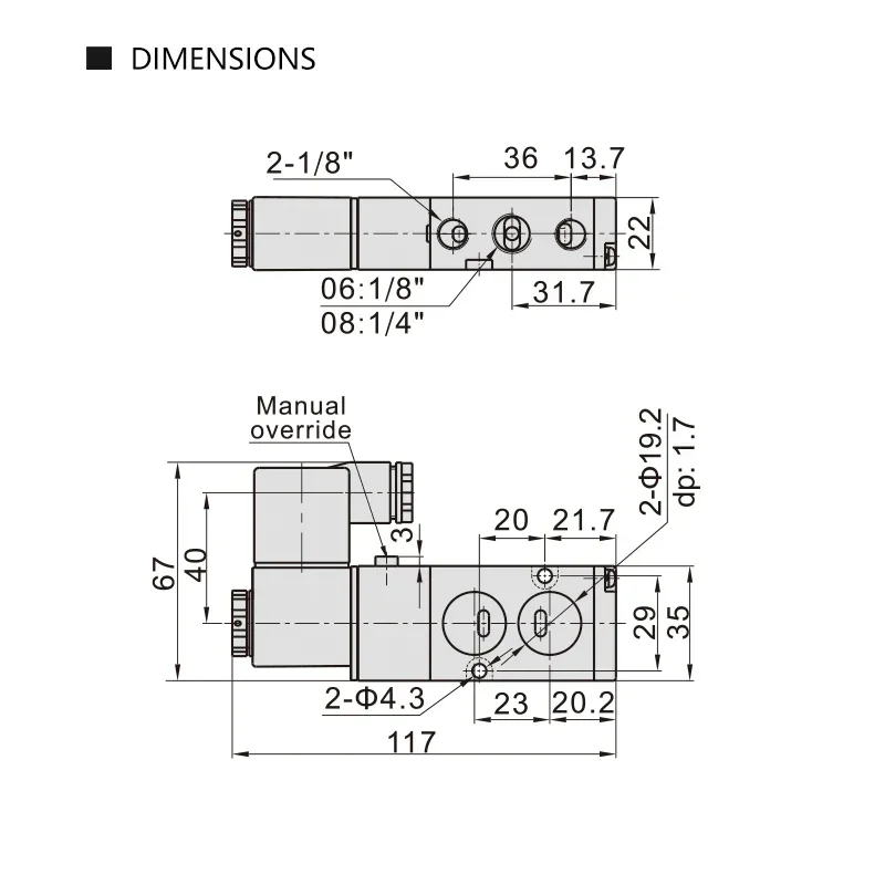 20PCS 4M210-08 Pneumatic Electric Solenoid Valve 2 Position 3 Port Five Way Control Air Valve Electromagnetic AC110V 220V