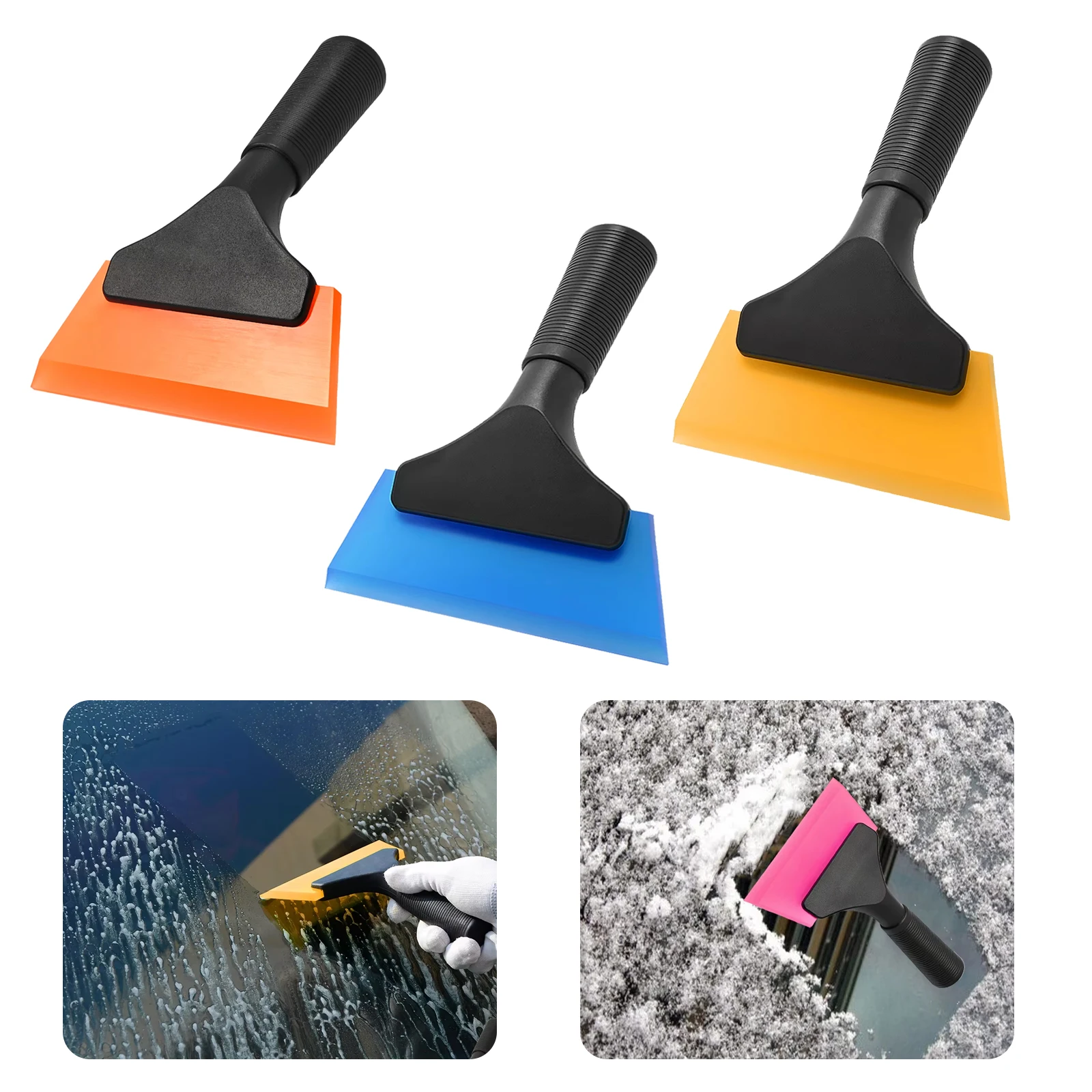 EHDIS Car Window Wiper Window Glass Scraper Windshield Wiper Tool Squeegee Ice Breaker Snow Cleaning Scraping for Car Styling