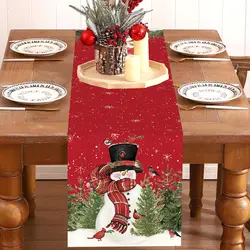 Christmas Table Runner Merry Christmas Decor Xmas Table Cover For Home 2024 Family Party Supplies Xmas Party Decors Gifts 2025