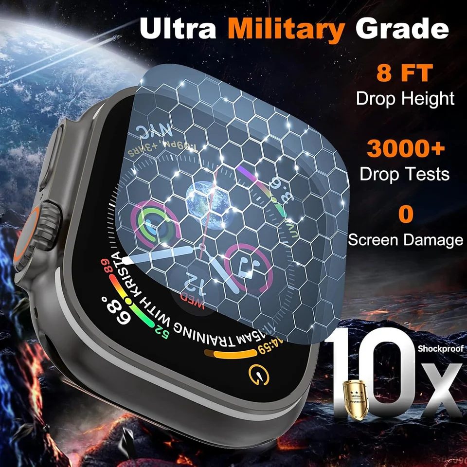 Película de Vidrio Templado Pegado Rápido para Apple Watch Ultra 3/2/1 49mm Fácil de Instalar Película Protectora de Pantalla de Vidrio Ultra 3-2-1 49mm 5