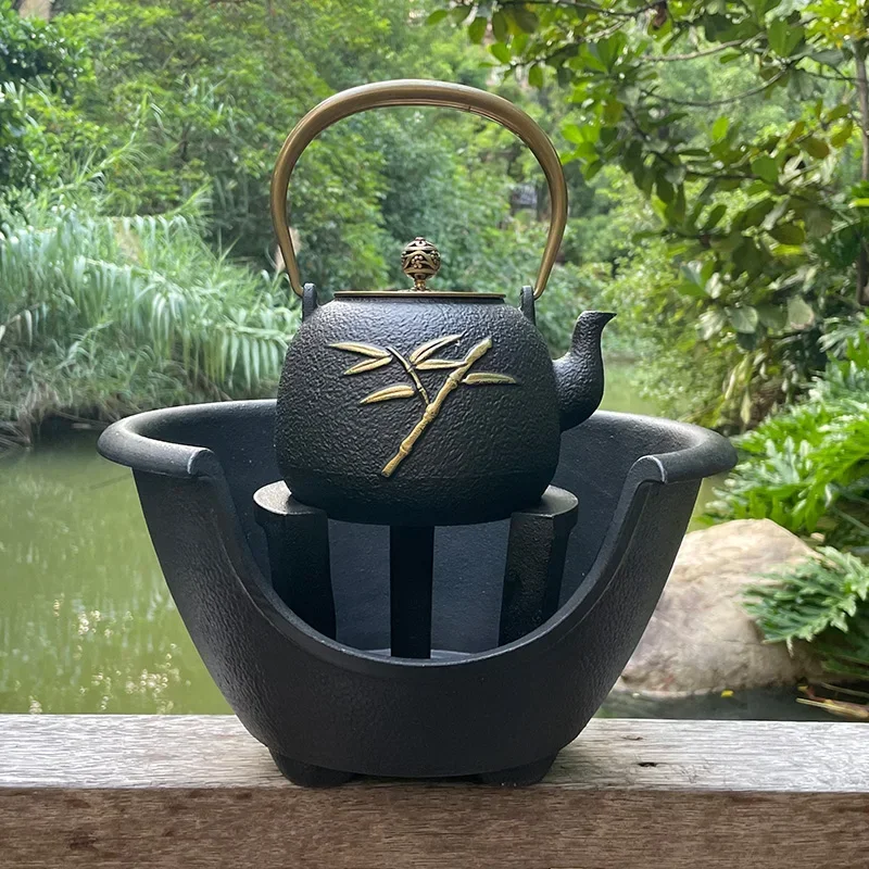 

Японская плита для кипящей воды из кованого железа, ветряная плита с гримаса, чугунный уголь,