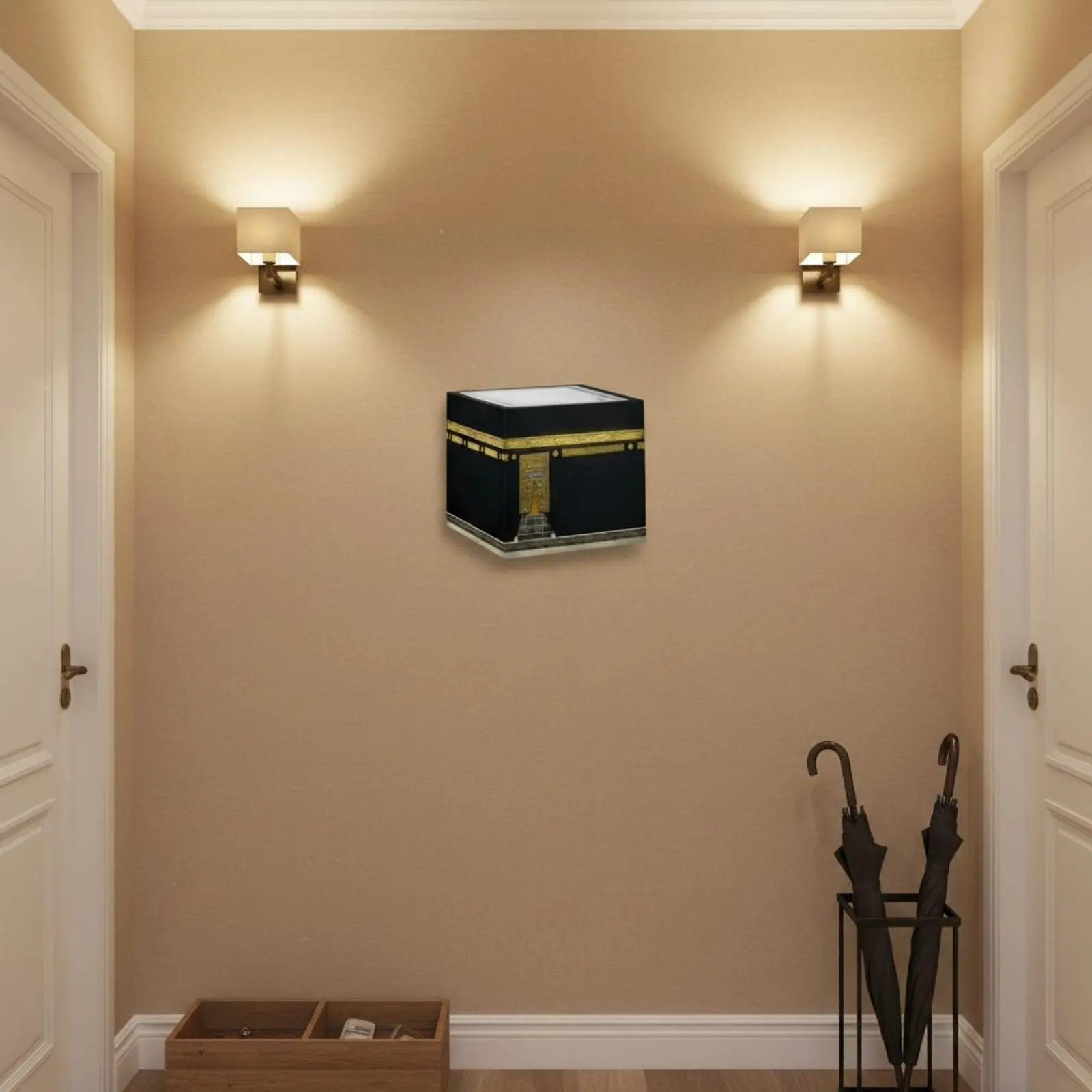 Three-Dimensional Islamic Wall Decor High-Resolution Print Islamic Corner Wall Art Mecca Kaaba Three-Dimensional Effect Decal
