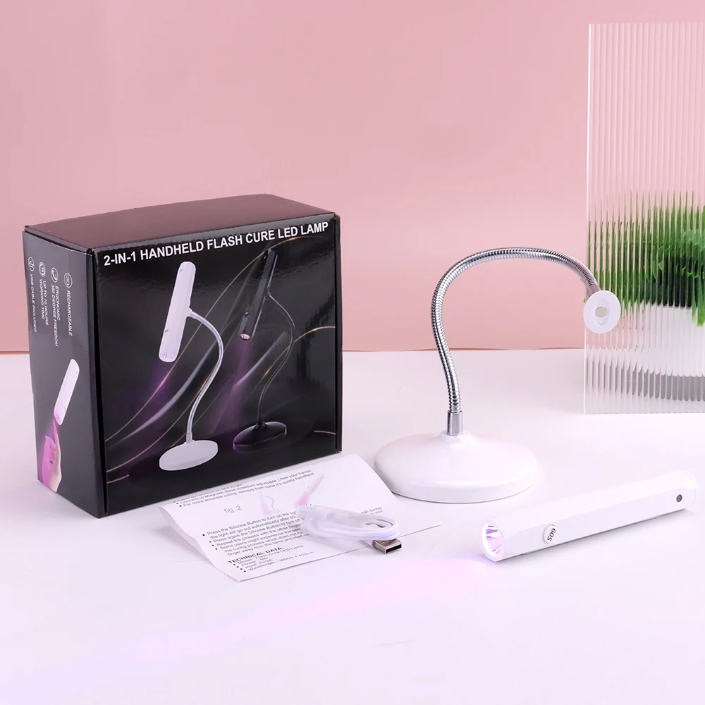 9w Flash Cure แบบชาร์จไฟได้หลอดไฟ LED แบบพกพามือถือมินิเครื่องเป่าเล็บไร้สายแสงสีแดงน้ําหนักเบาสาย USB พอร์ตฐานเดสก์ท็อป