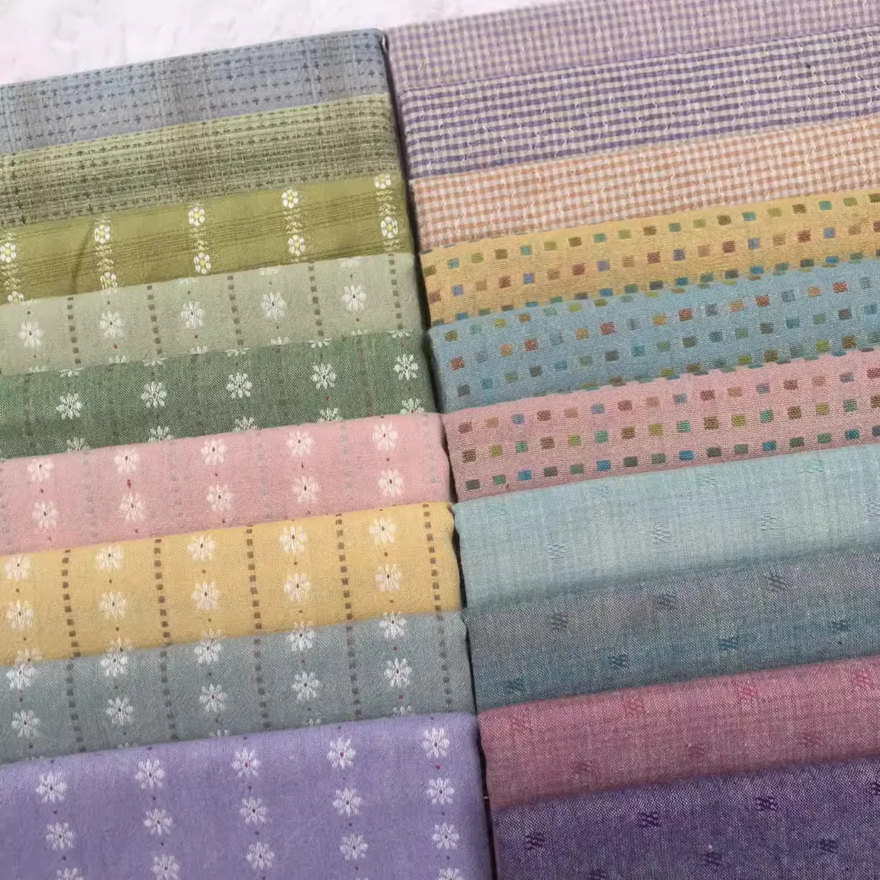50*55cm DIY Japan Little Cloth group Yarn-dyed fabric,for sewing Handmade Patchwork Quilting , stripe dot Random japanese