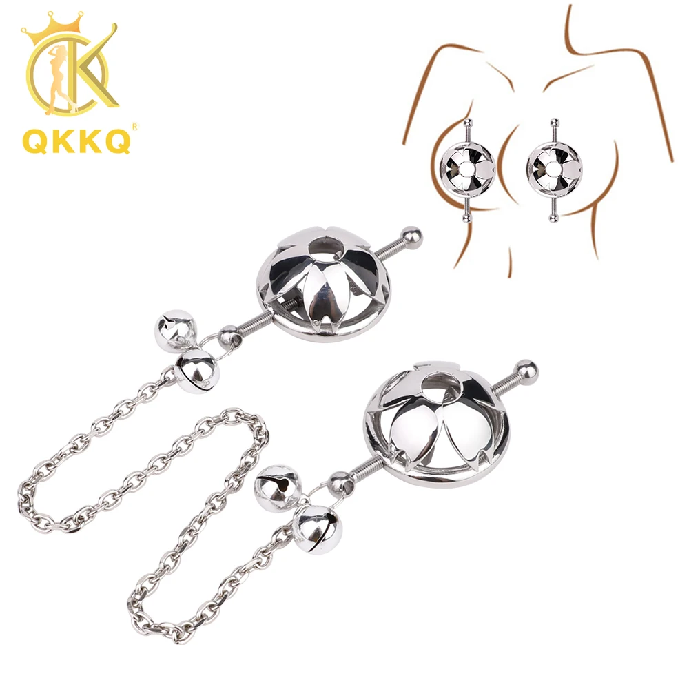 

QKKQ BDSM Sex Toys Nipple Clamps With Adjustable Chain Metal Nipple Stimulators Restrictive Breast Accessories Adult Game 18+