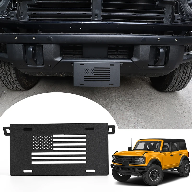 Bracingo Ounting Bracket Holder License Plate Base Frames Black Car Accessories Fit For Ford Bronco 2021 2022 Easy Installation