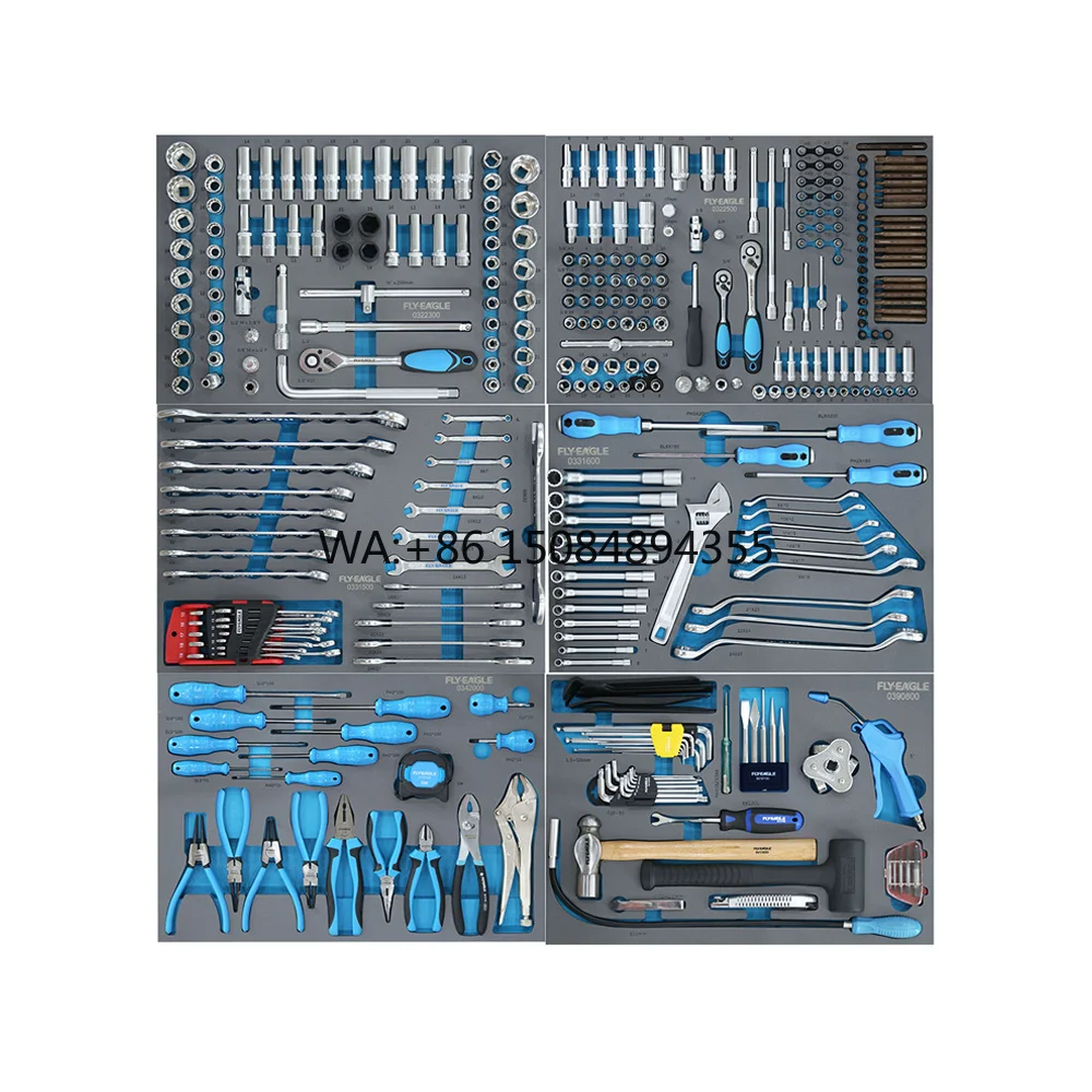 371 Pcs Taiwan High Quality Auto Repair Mechanic Hand Tool Sets Includes Sickle and Pickaxe with Box