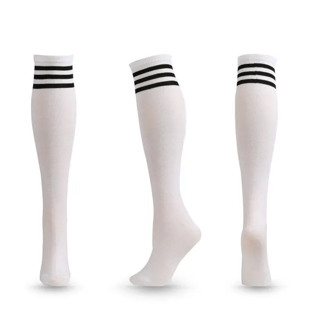 2 Non Pairs Slip Socks Football Long Tube Knee High Stockings Socks Striped Soccer Socks Running Sports Socks