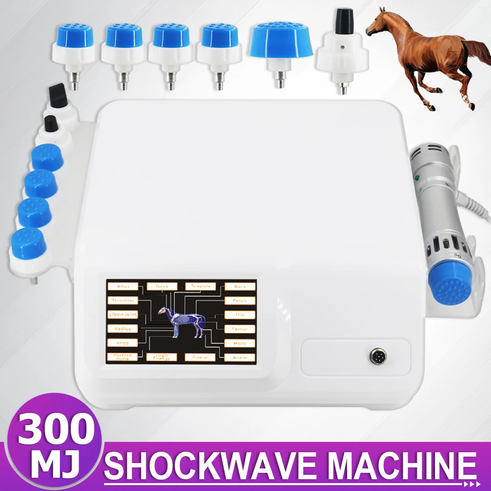 

300MJ аппарат для ударно-волновой терапии животных для сухожилий и облегчения боли в шее, новый массажер для релаксации ударной волны, подходит для использования лошадей