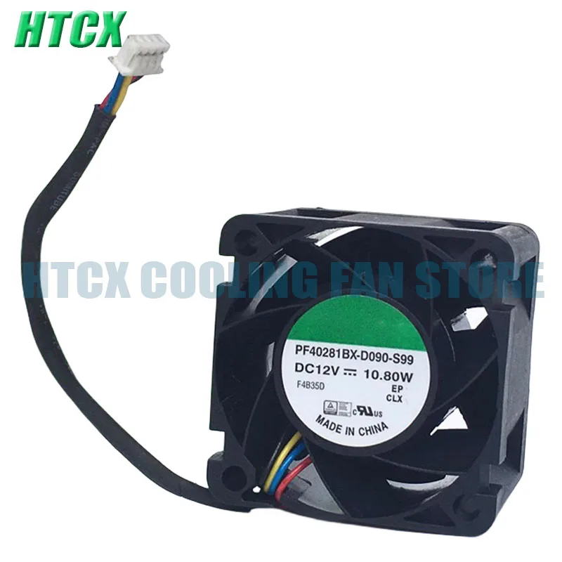 Original  PF40281BX-D090-S99 DC12V 10.80W 40x40x28MM Four Lines Cooling Fan