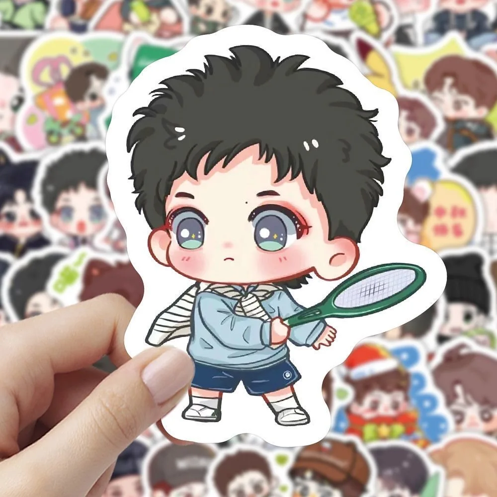 180 новых наклеек Wang Yibo Q-версии, милые звезды мультфильмов, ценные персонажи, канцелярские наклейки «сделай сам» с ручным аккаунтом