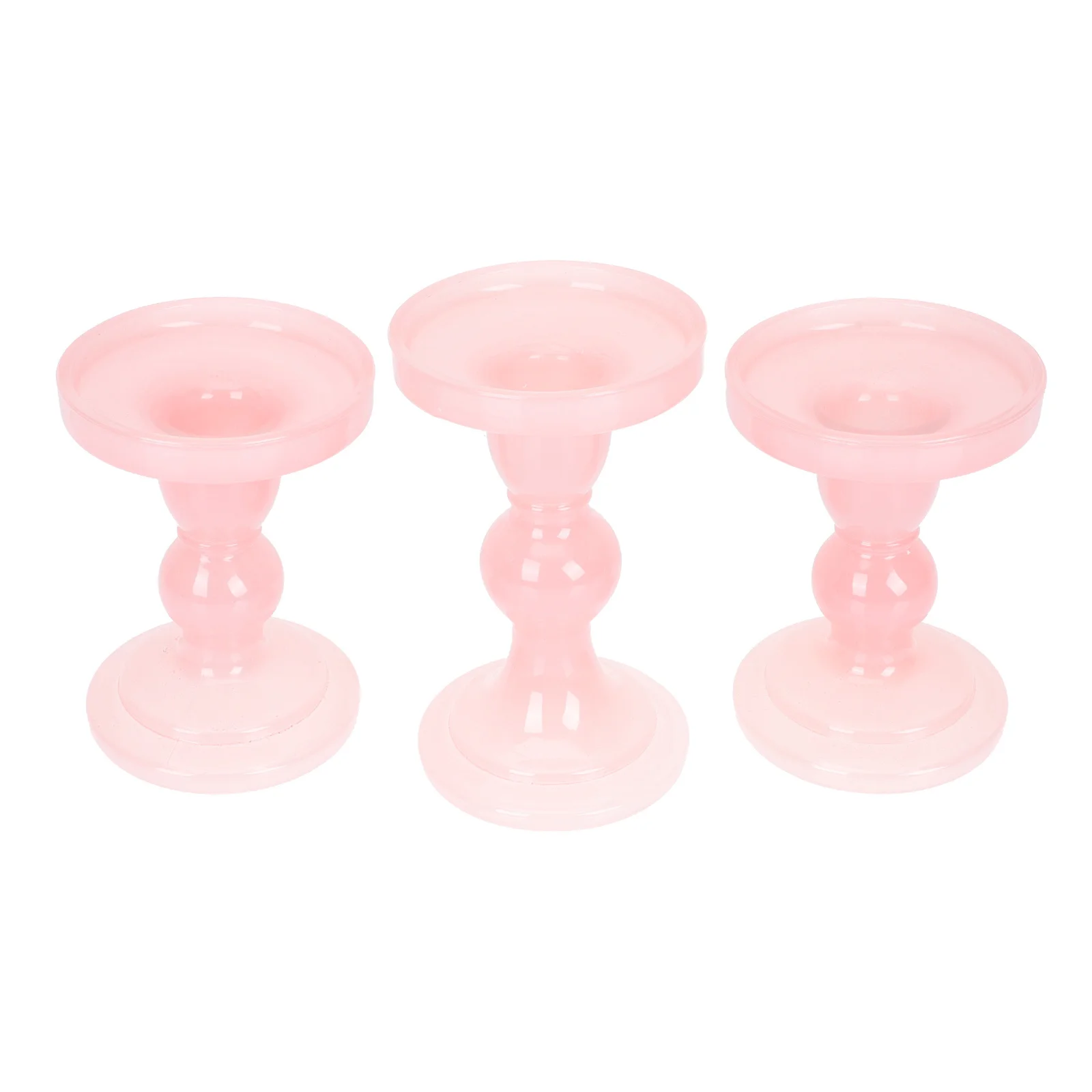 

3Pcs Glass Holders Exquisite Craftsmanship Flat Base Home Decor Living Room Dining Table Centerpiece
