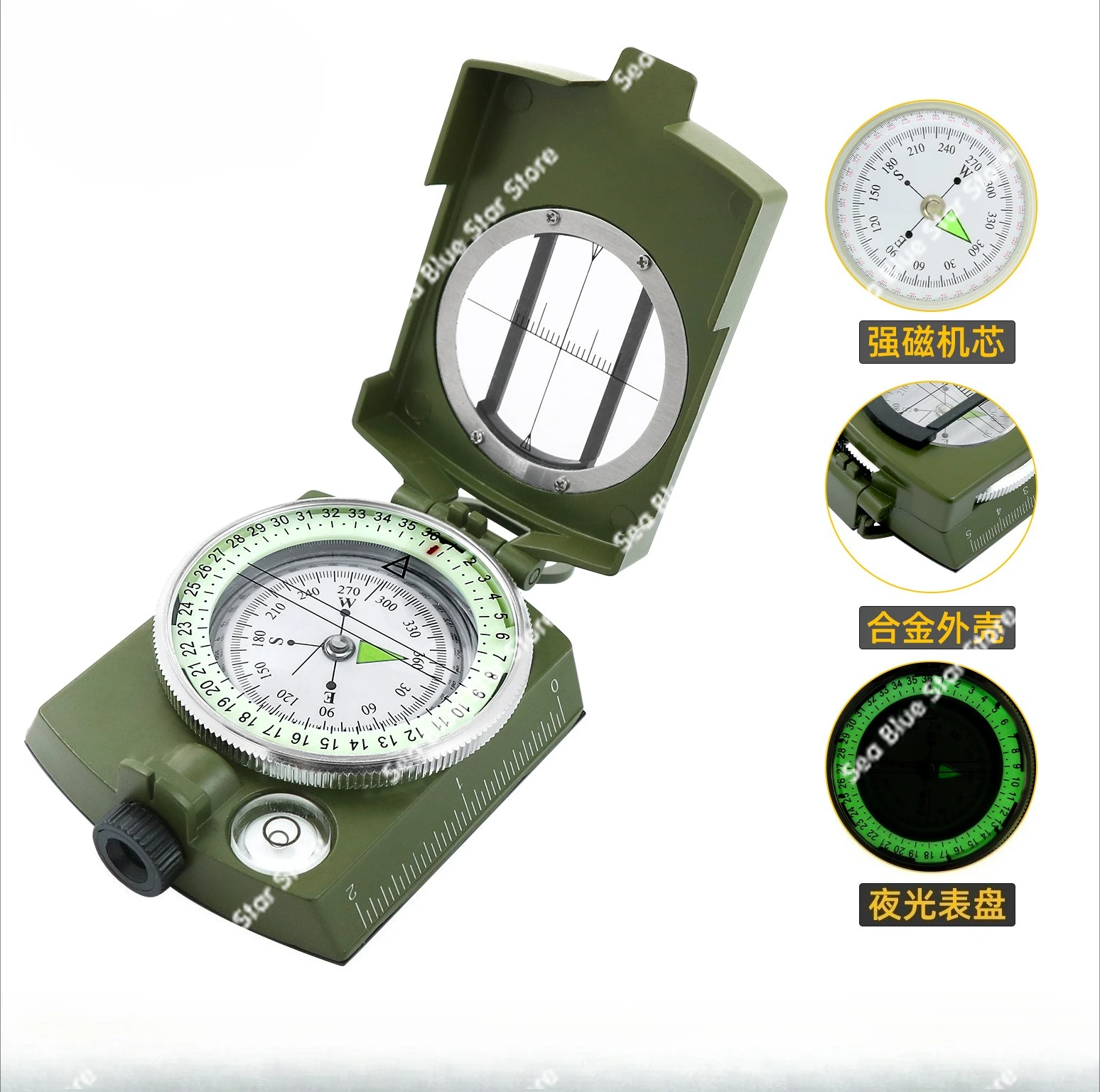 Outdoor Multifunctional Compass Compass High Precision Professional Camping Luminous Compass Tool