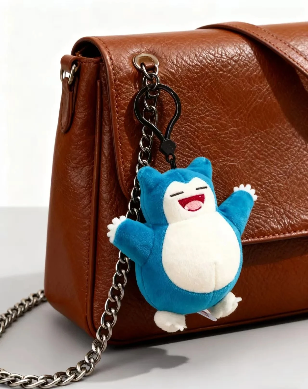 Porte-clés en peluche Pokemon ronflex 12cm, pendentif de poupée, jouet, cadeaux de noël pour enfants