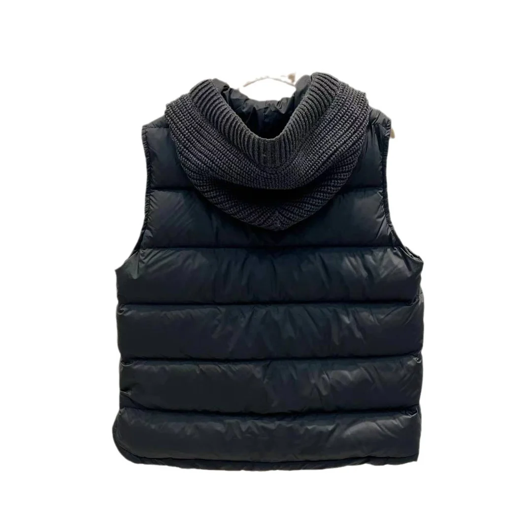 2024 Inverno Nuove donne Abbigliamento Catena di perle, piumino imbottito in piuma d\'oca bianca, gilet con cappuccio 1021