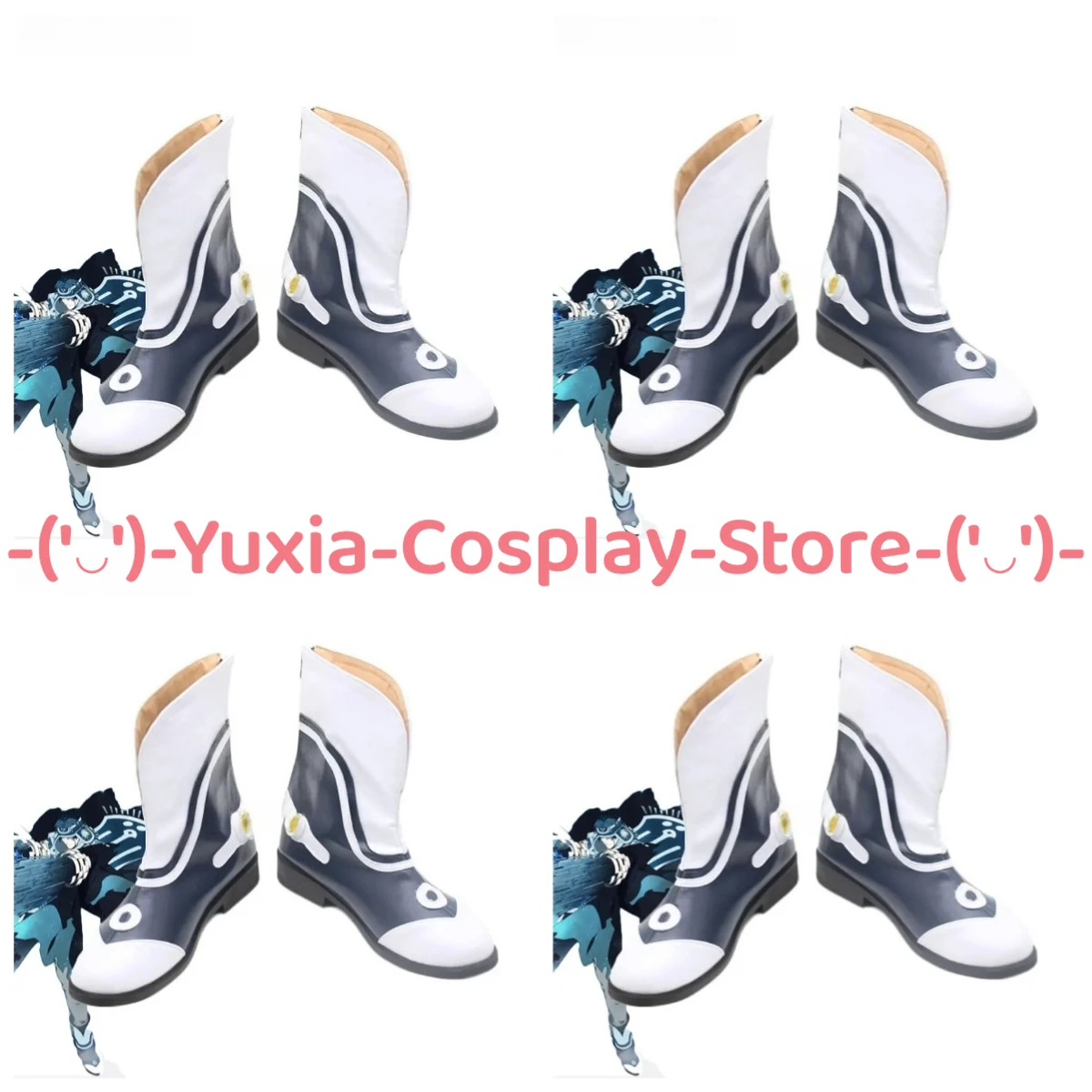 

Yuxiacosplay! Dramatical Murder Ren Cosplay Shoes Anime Game Character Prop PU Leather Boots Halloween Carnival Party Costume
