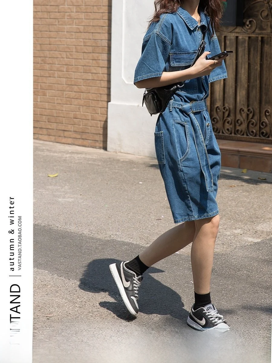 

Summer 2025 Women's Loose Straight Korean Sle Off-oulder Denim Rer orts High Waist Commute High Waist Cargo orts